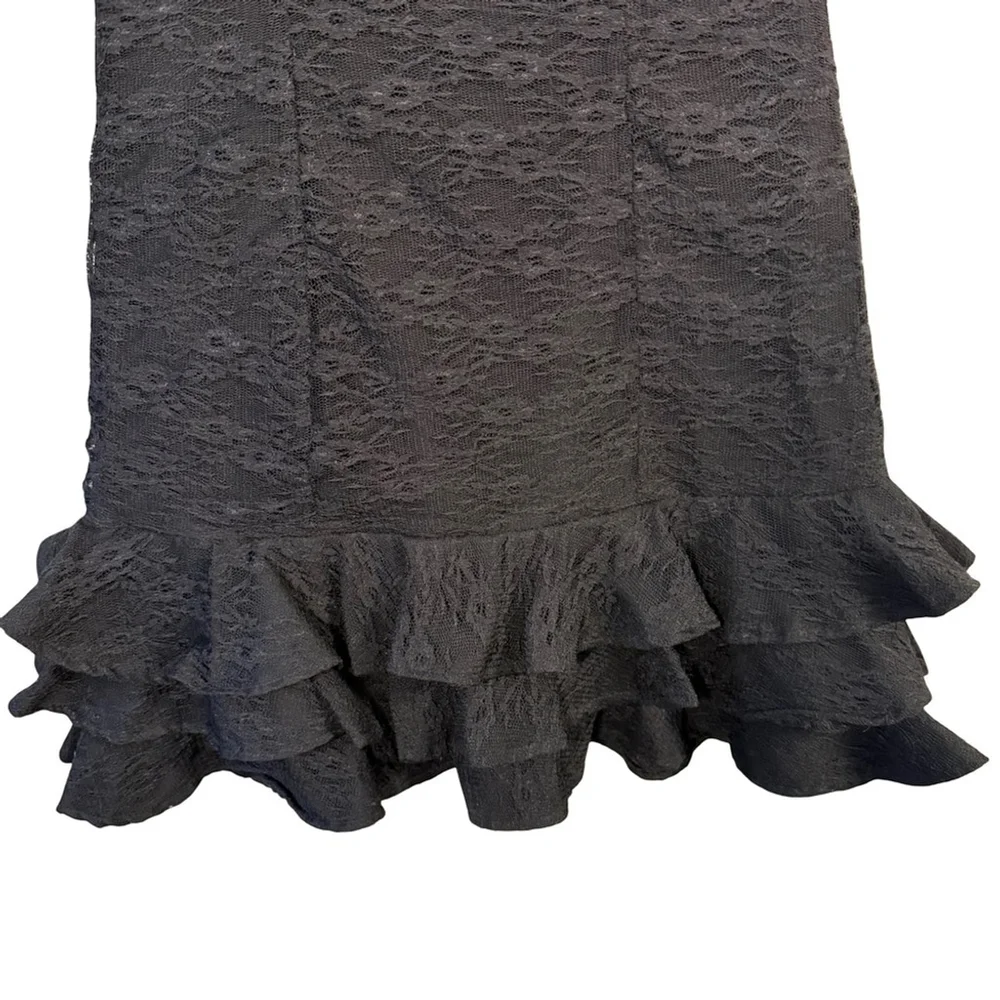 Urban Behavior Black Lace Strapless Micro Mini Dress Size M Y2K Clubwear
